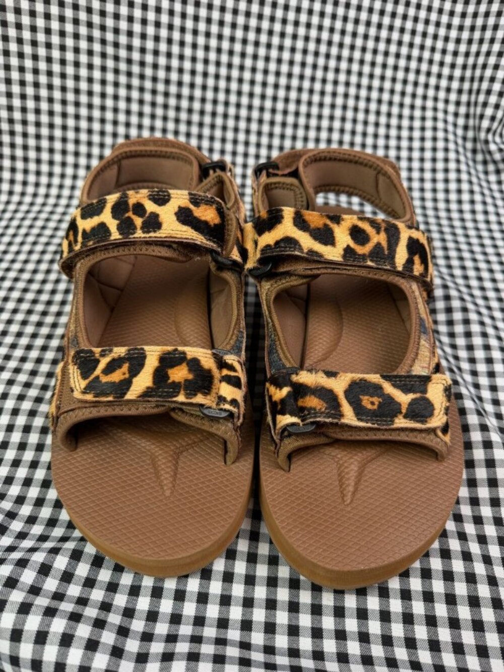 Doublet x Suicoke Leopard Calf Hair Sandals Womens 7 Vibram Paw Sole Rare - Picture 2 of 5